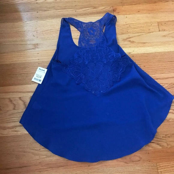 Blue High-Low Blouse Tank - Picture 2 of 2